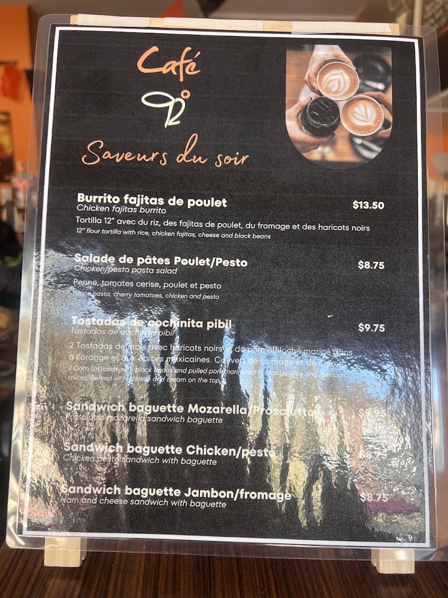 Café 92 degrés Menu - Image 1